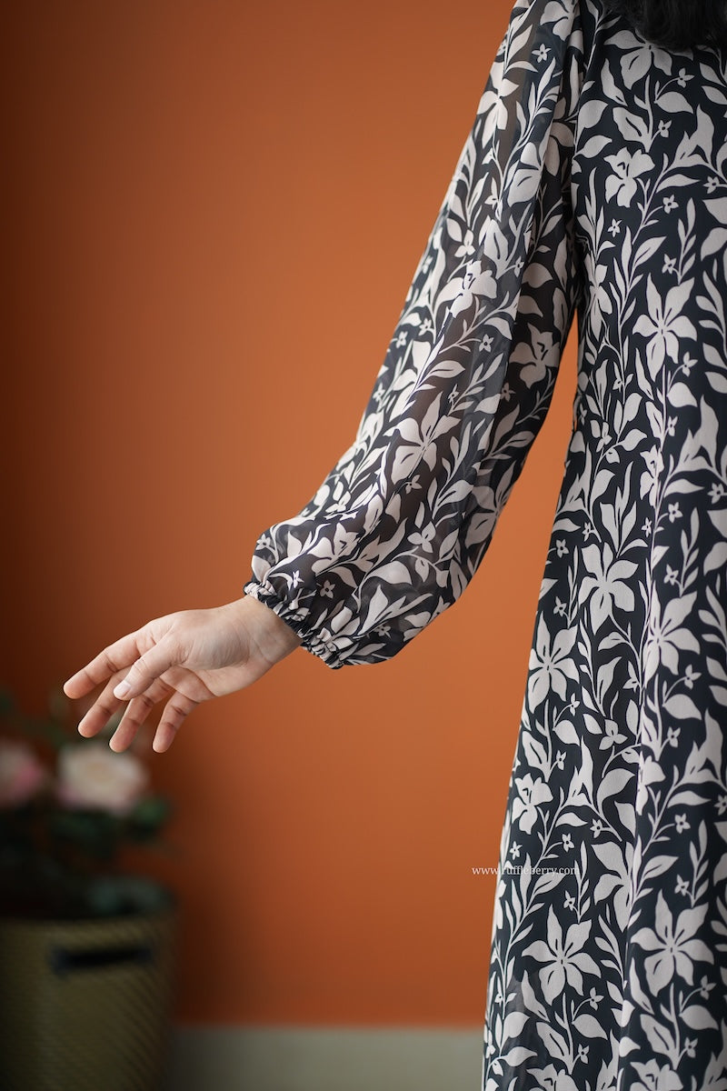 rimjim black georgette a-line dress