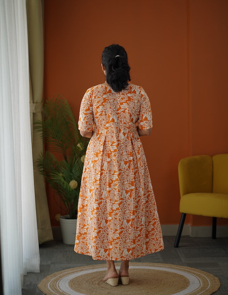 melody cotton button wrap dress