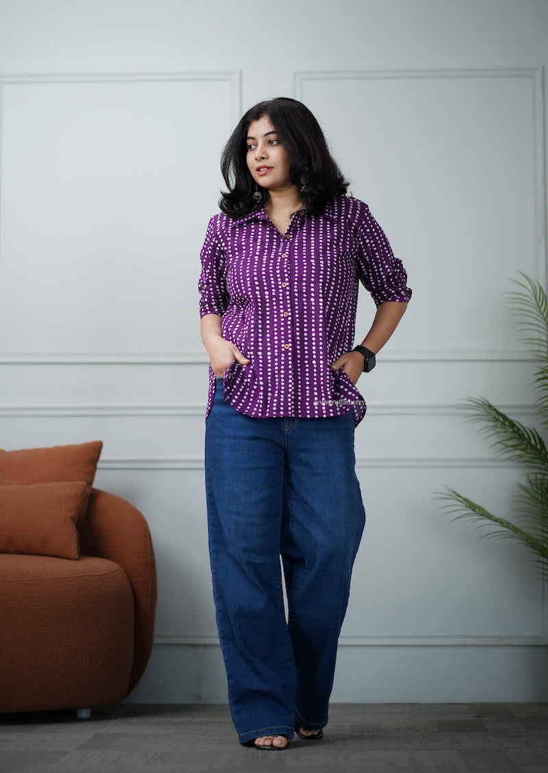 purple cotton shirt