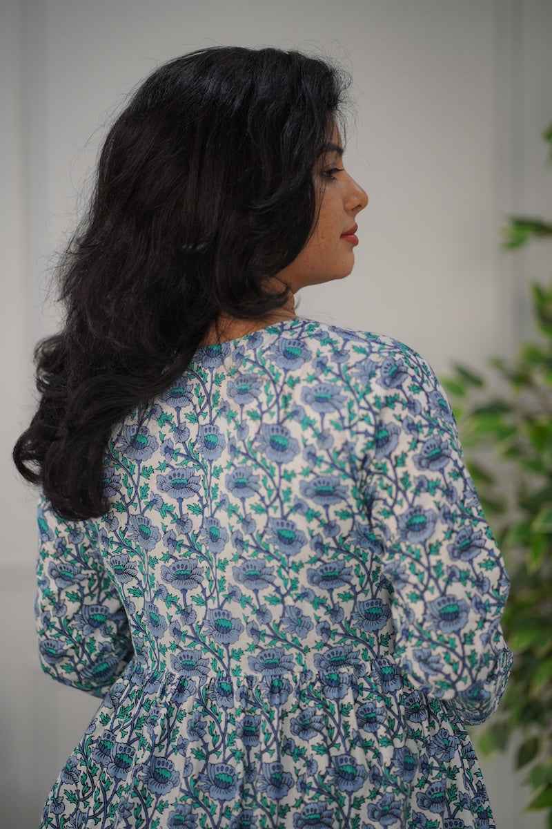 bluewhite cotton co-ord set