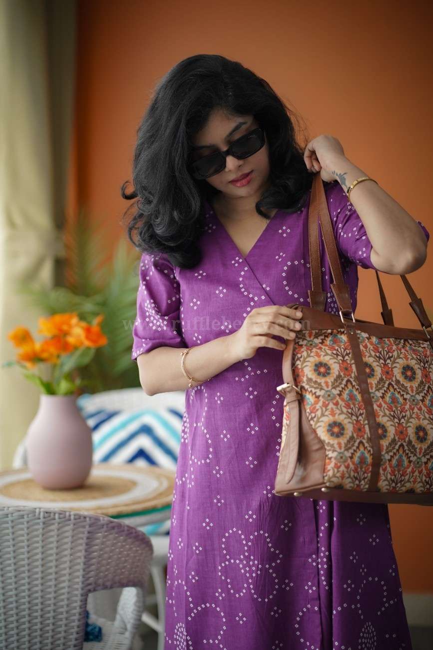augusta violet cotton wrap dress