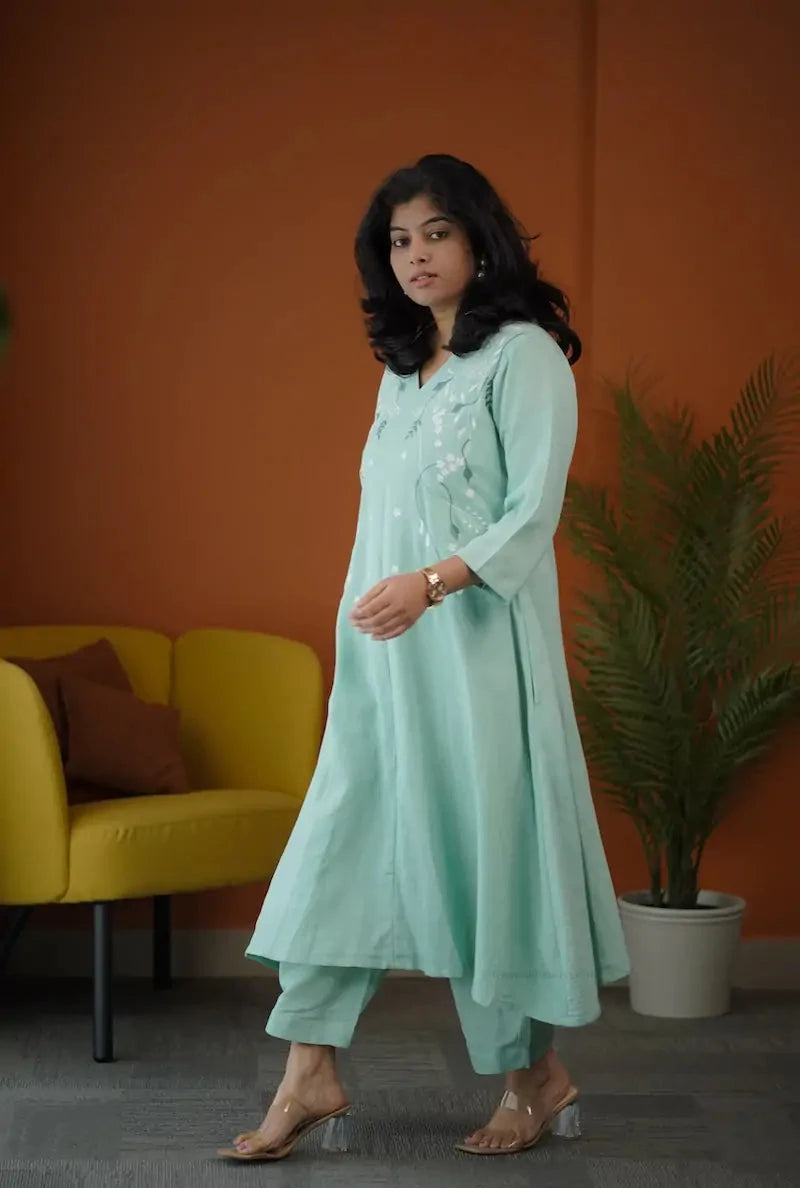 sakhi embroidered cotton co-ord set