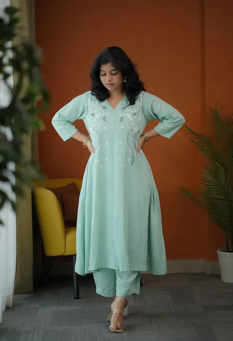 sakhi embroidered cotton co-ord set