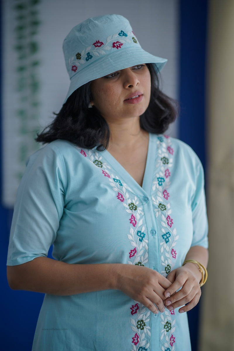 susie embroidered cotton a-line dress