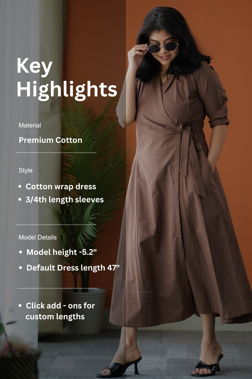 bella cotton wrap dress