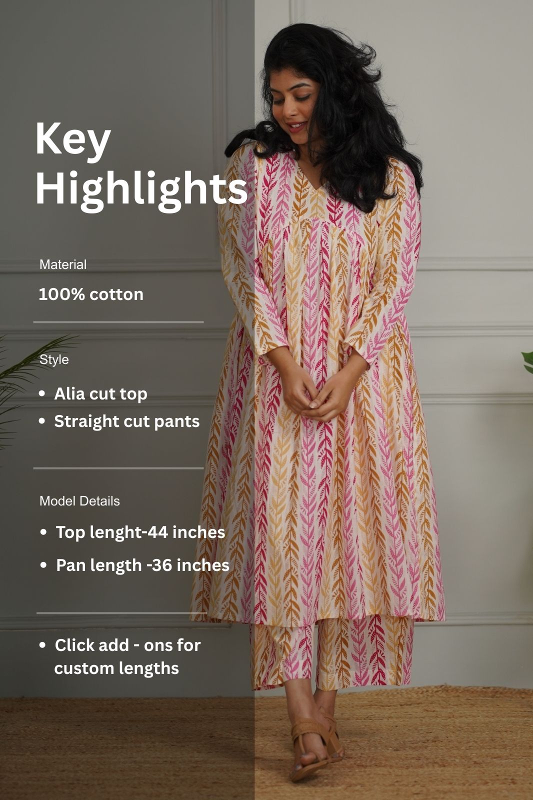 kanmani white cotton co-ord set