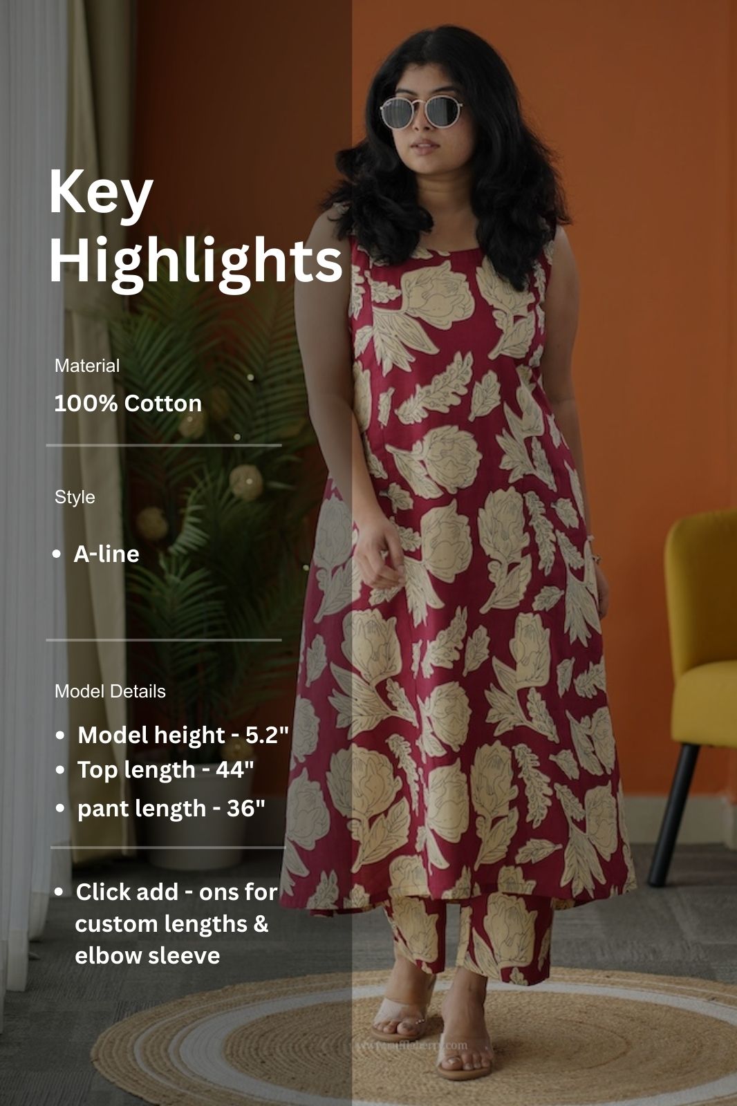 sapna maroon cotton co-ord set