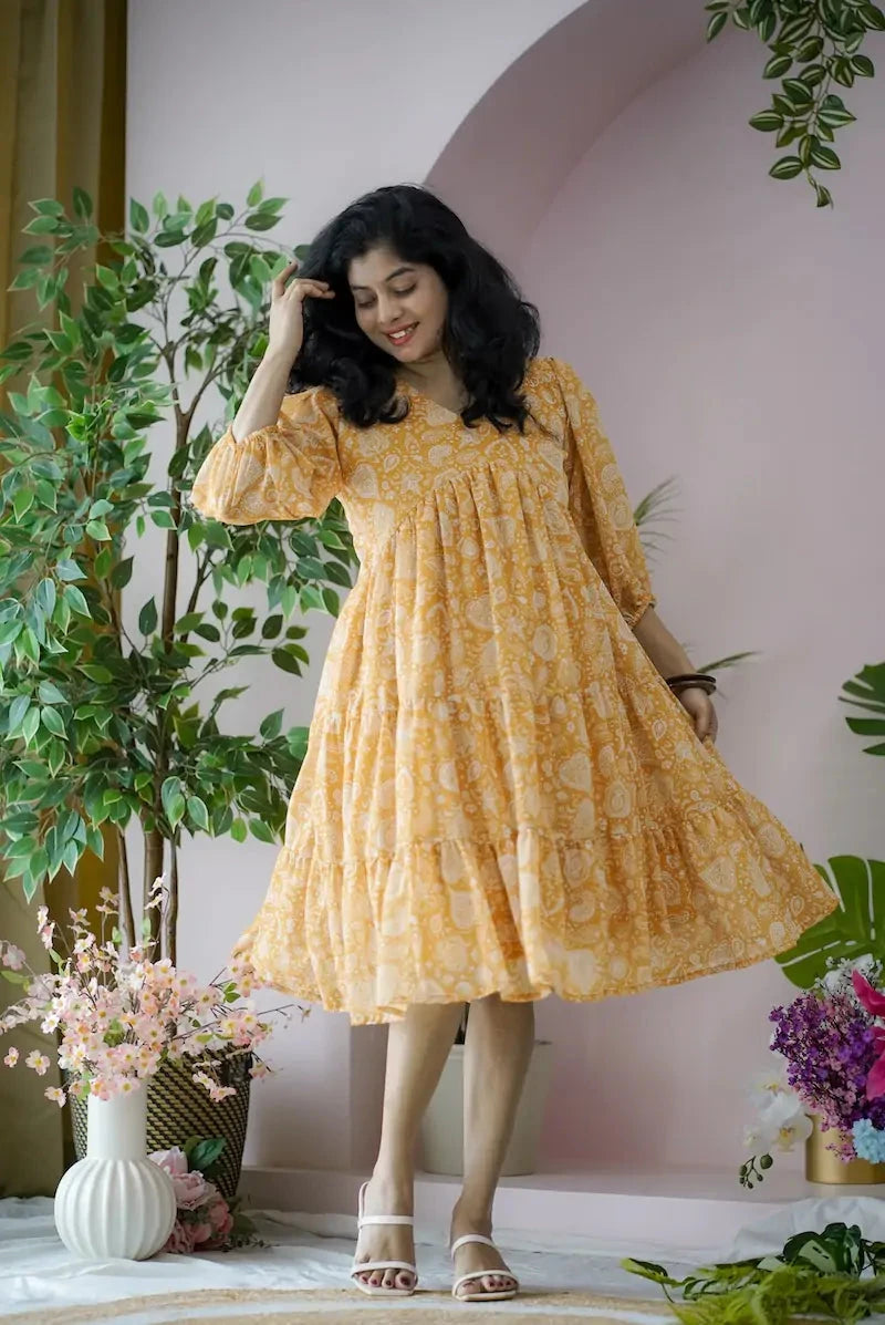 maira paisley georgette dress