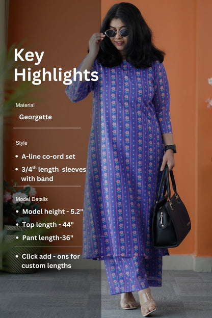 Taara Slate Blue Georgette Co-Ord Set