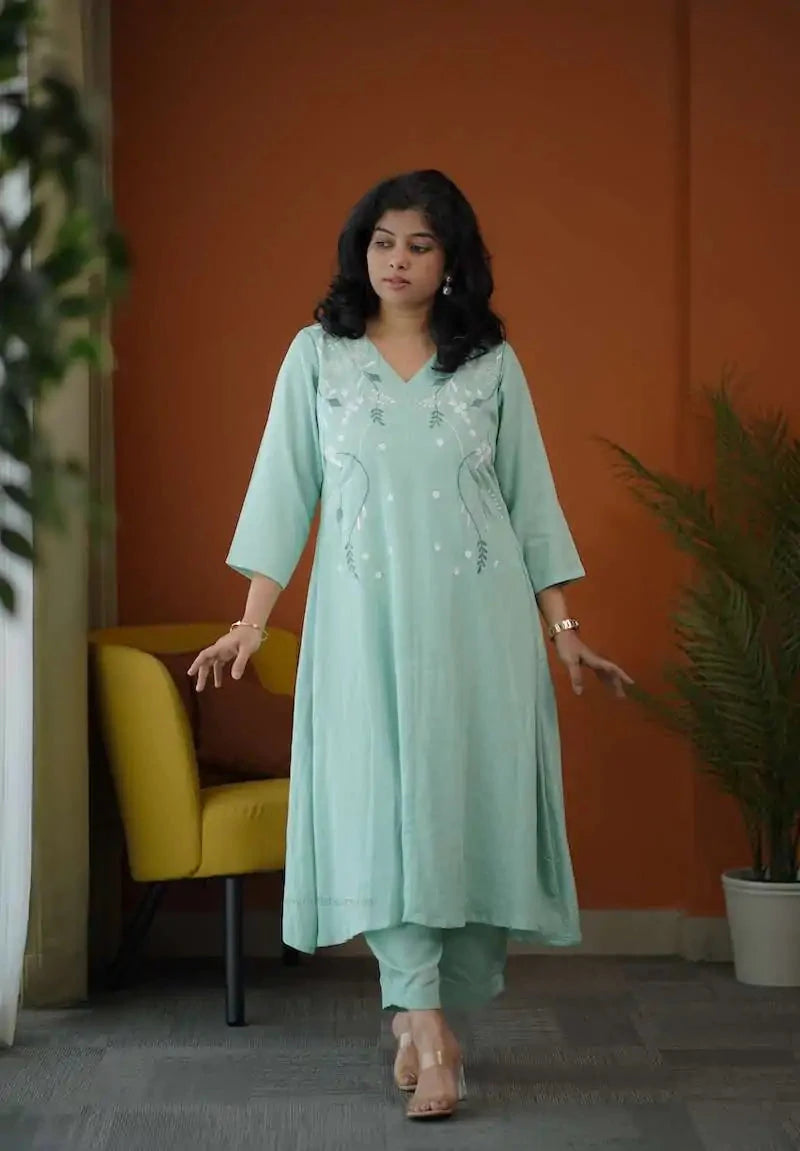 sakhi embroidered cotton co-ord set