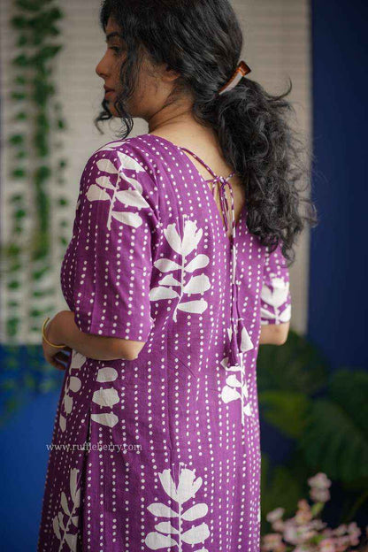 Augusta Purple Aline Cotton Dress