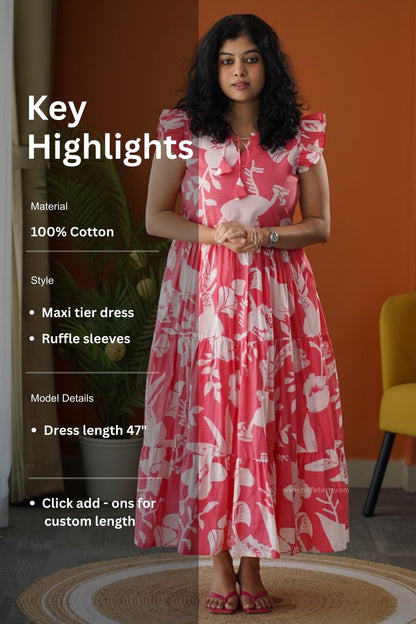 Lela Baby Pink Cotton Tier Dress