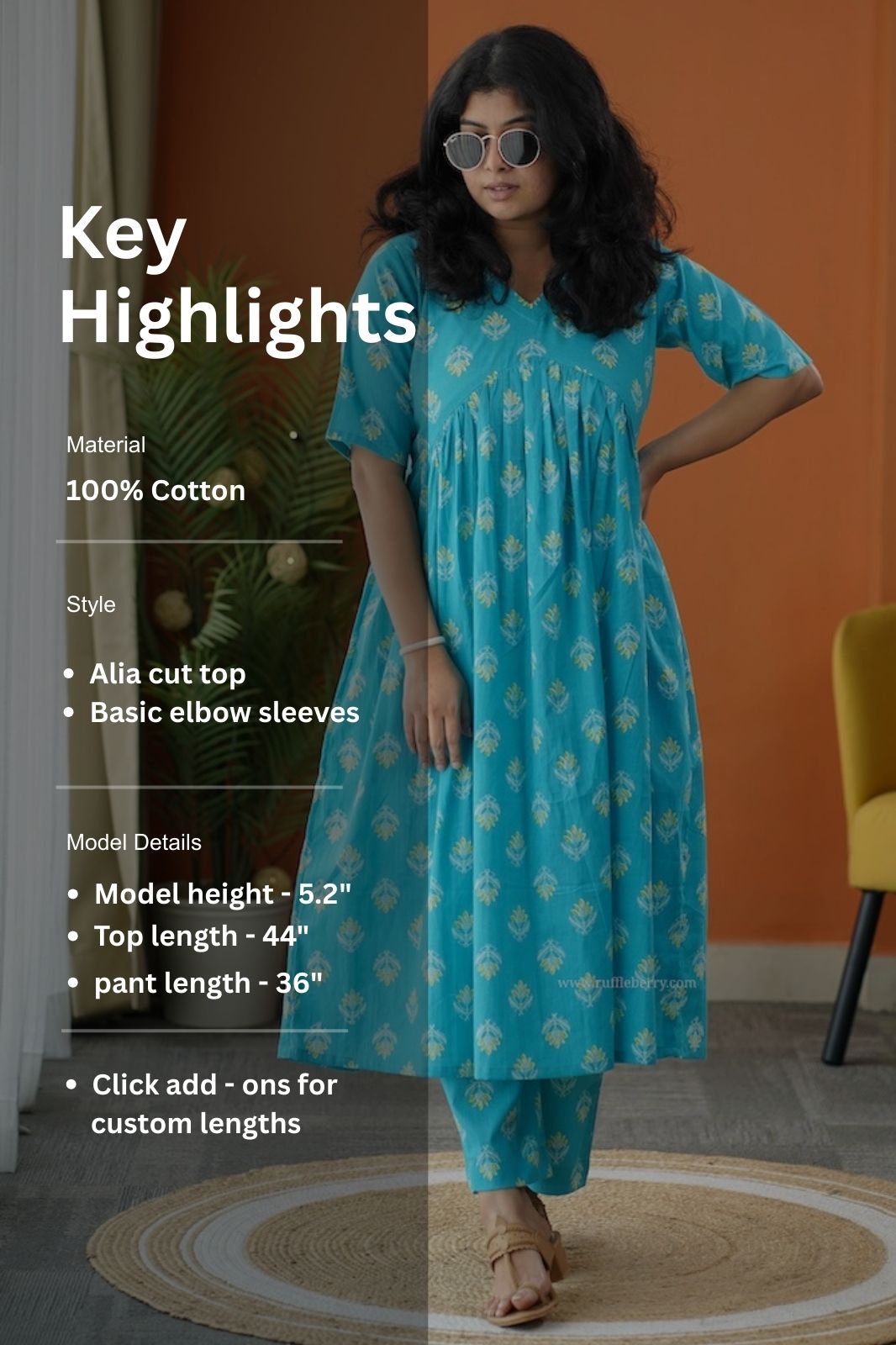 sapna blue cotton co-ord set