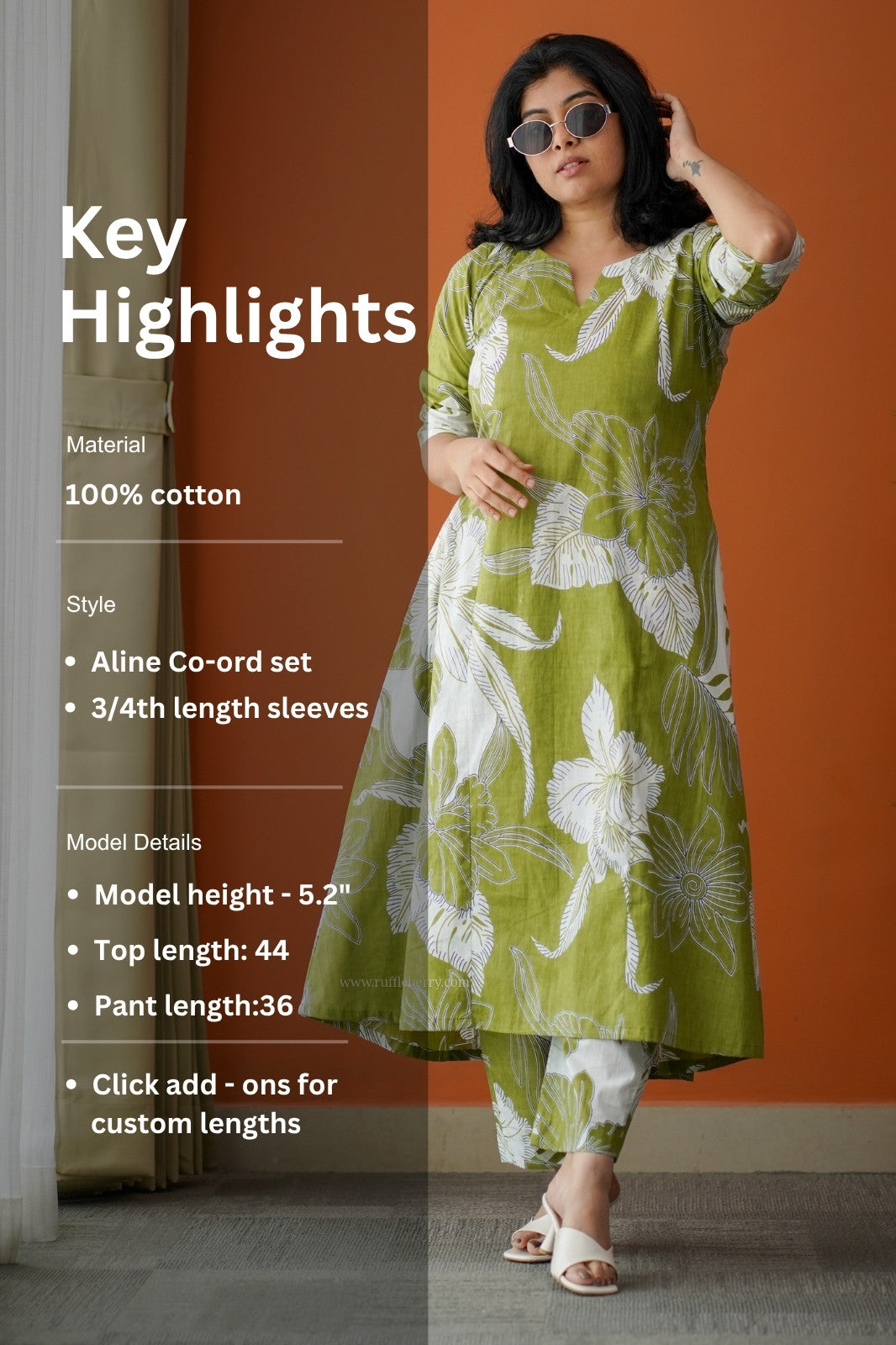 bloom mehendi floral cotton co-ord set