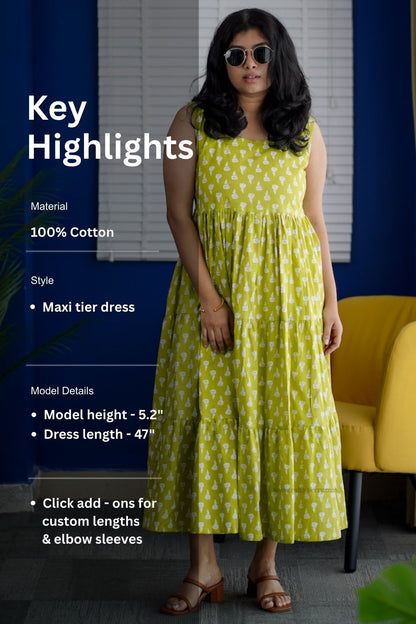 Lemonade Cotton Tier Dress