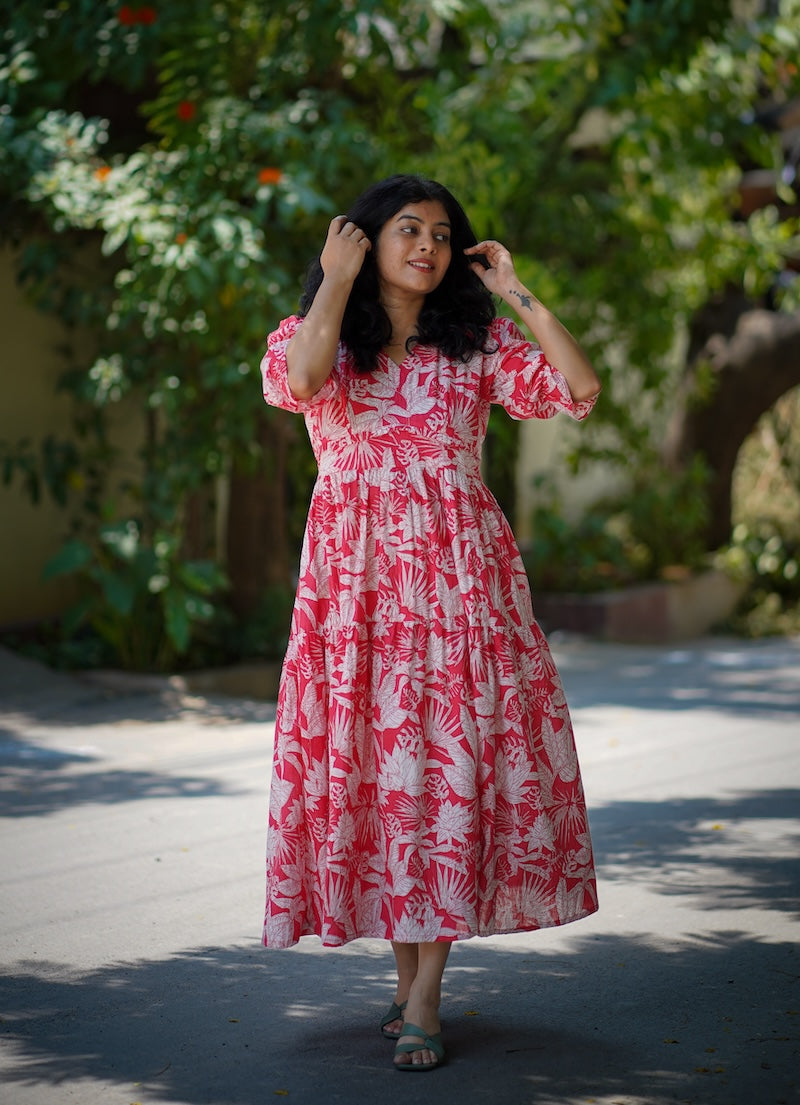 Maisy TomatoRed Cotton Dress