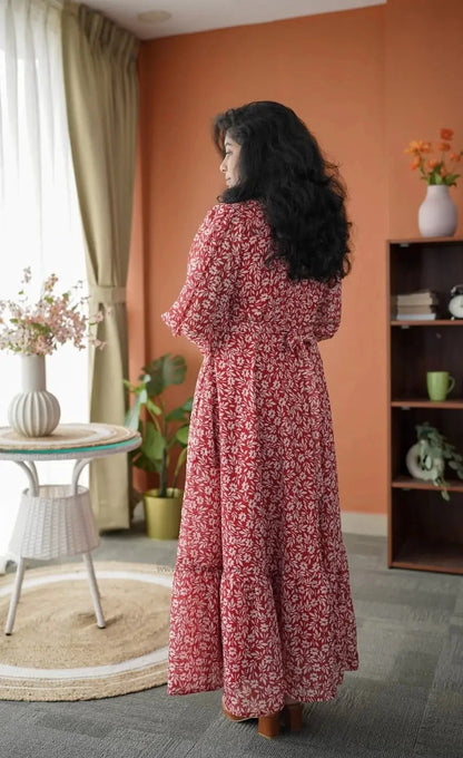 Niva Scarlet Red Georgette Dress