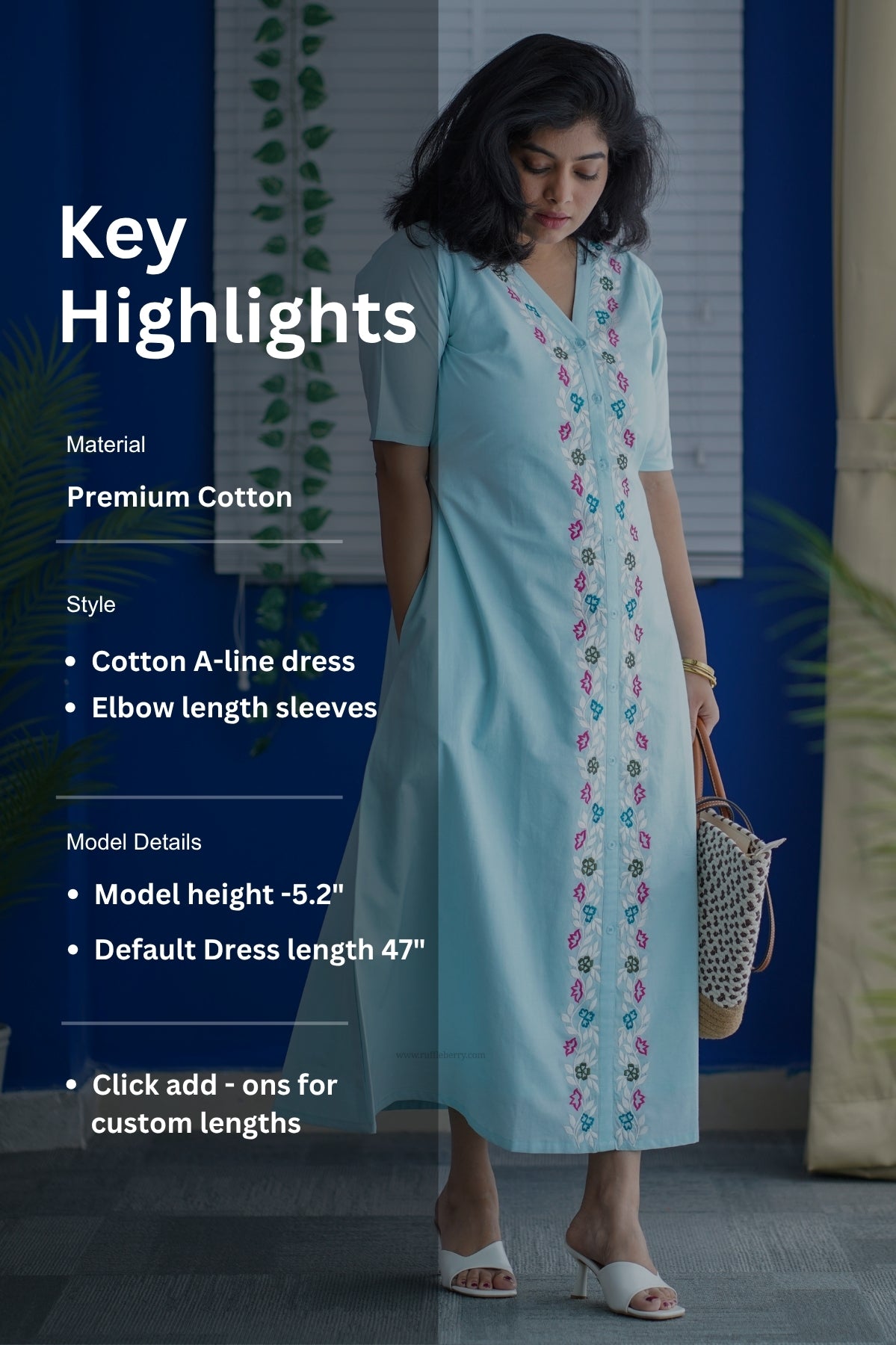 Susie Embroidered Cotton A-line Dress – Ruffleberry