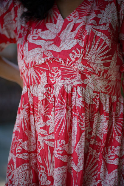 Maisy TomatoRed Cotton Dress