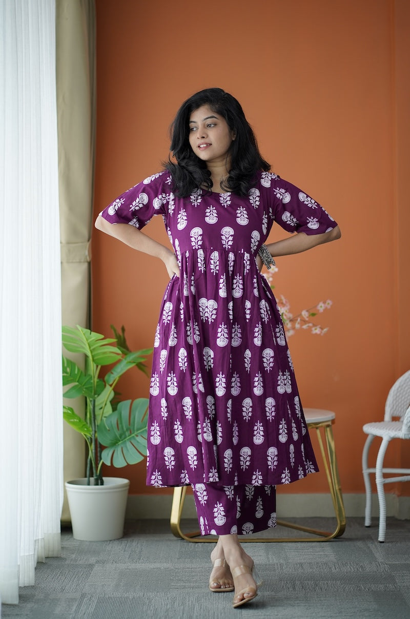 Jaan Magenta Cotton Co-ord Set