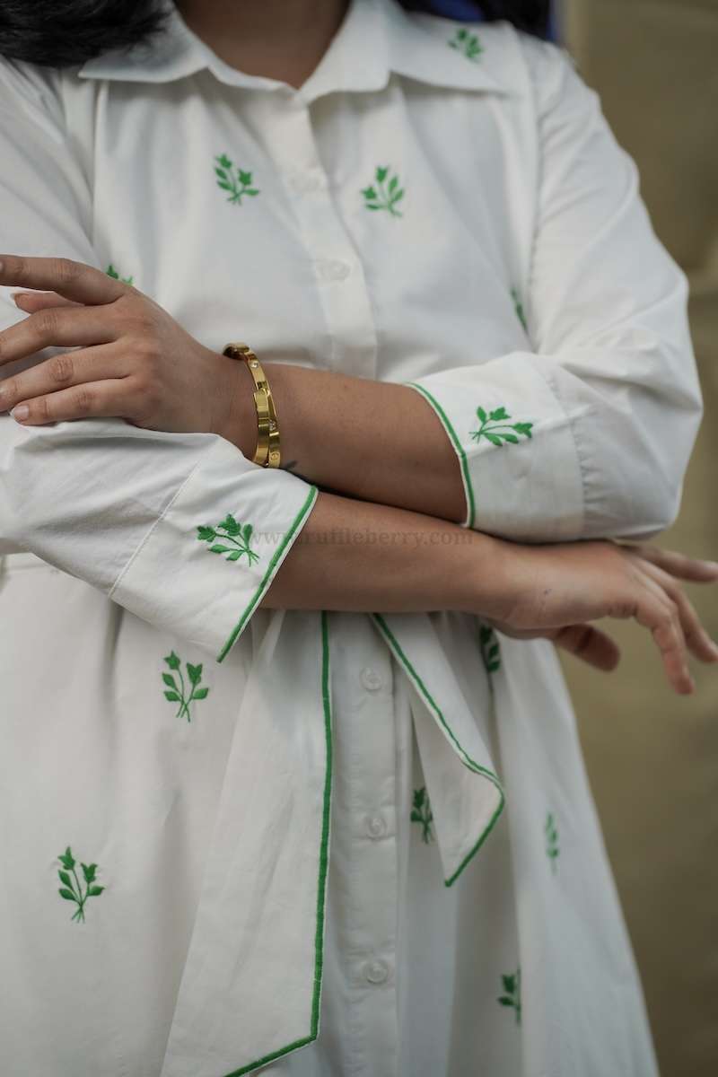 eden embroidered cotton shirt dress