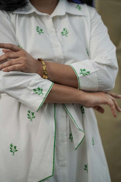 Eden Embroidered Cotton Shirt Dress