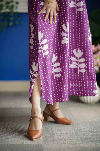 Augusta Purple Aline Cotton Dress