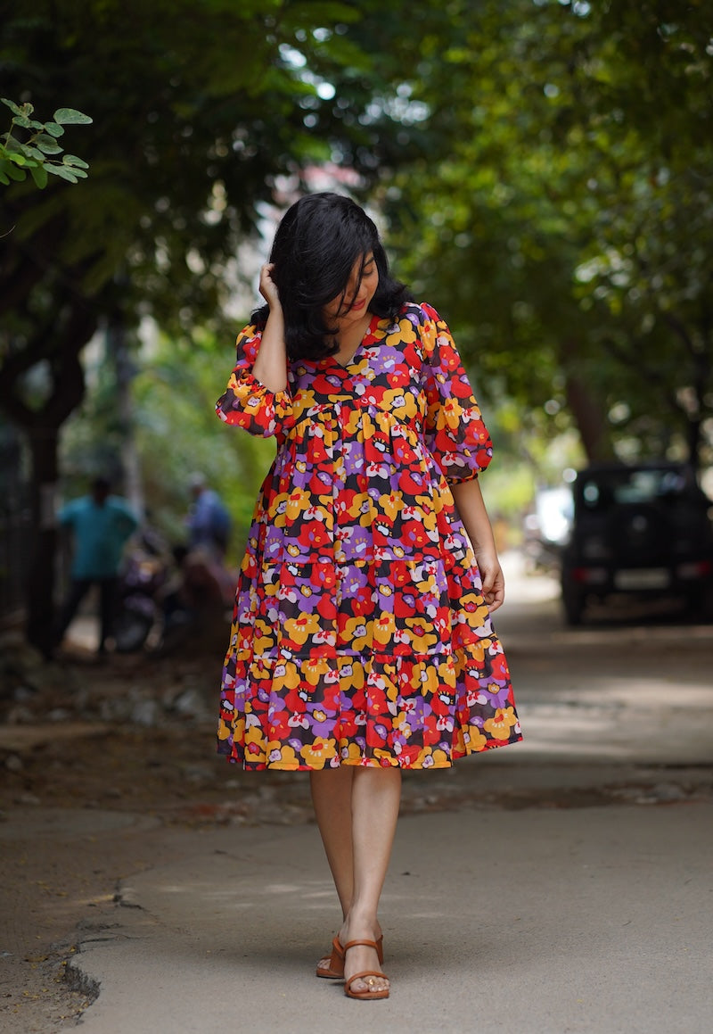 Maple Floral Georgette Dress