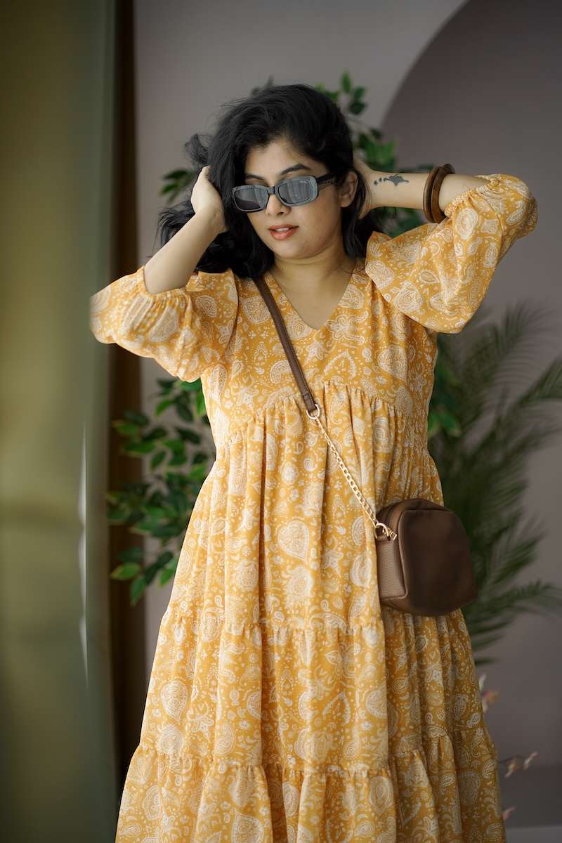 Maira Paisley Georgette Dress