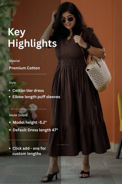 Espresso Cotton Tier Dress