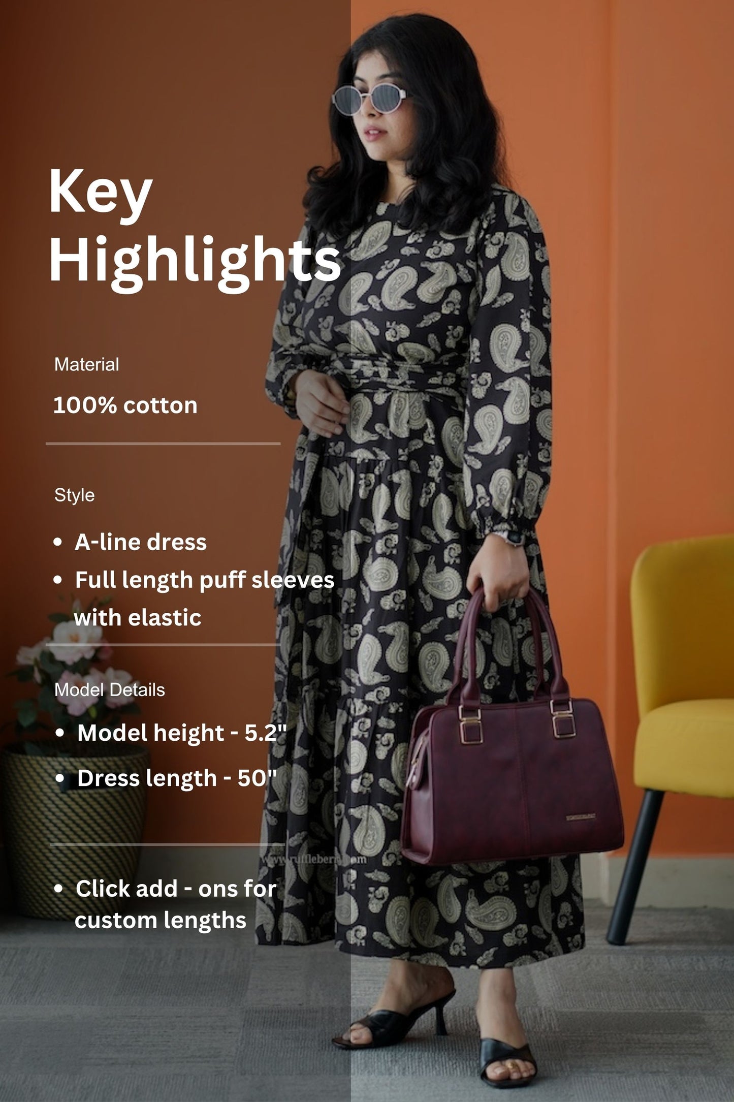 saavan black cotton tier dress