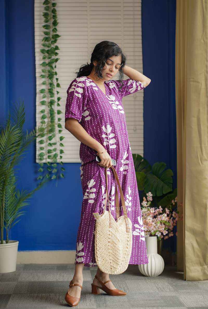 Augusta Purple Aline Cotton Dress