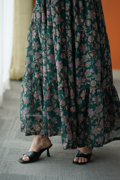 Forget Me Not Forest Georgette Dress