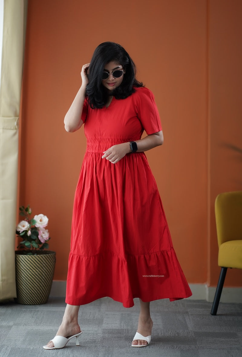 valentine cotton tier dress