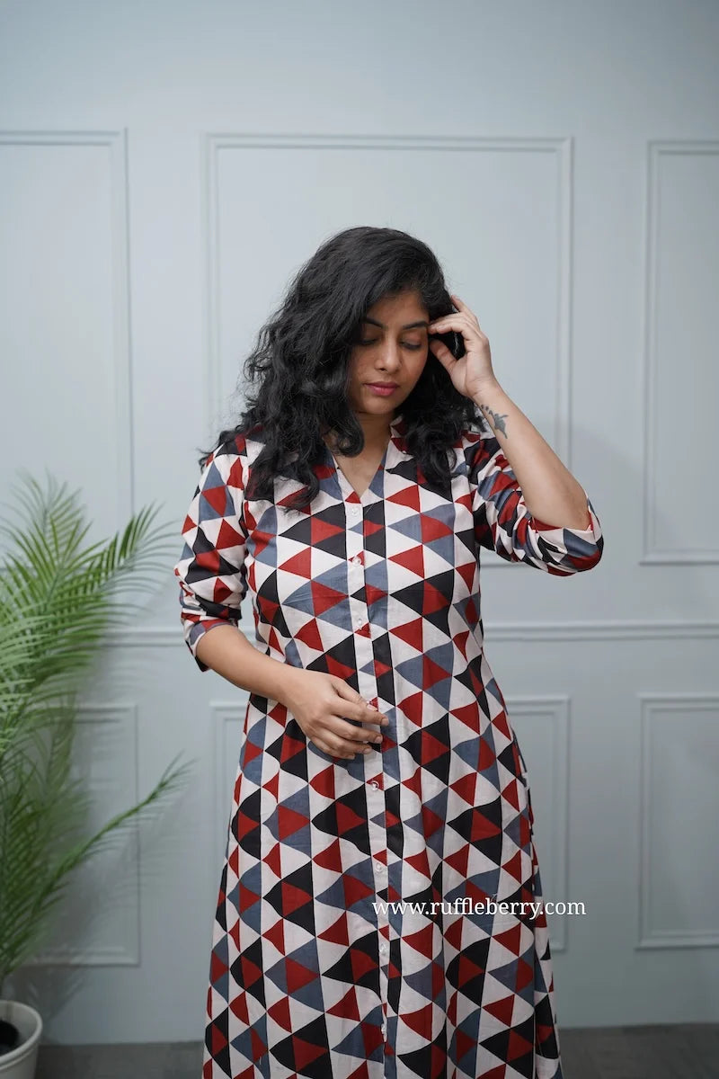 ravina abstract cotton co-ord set