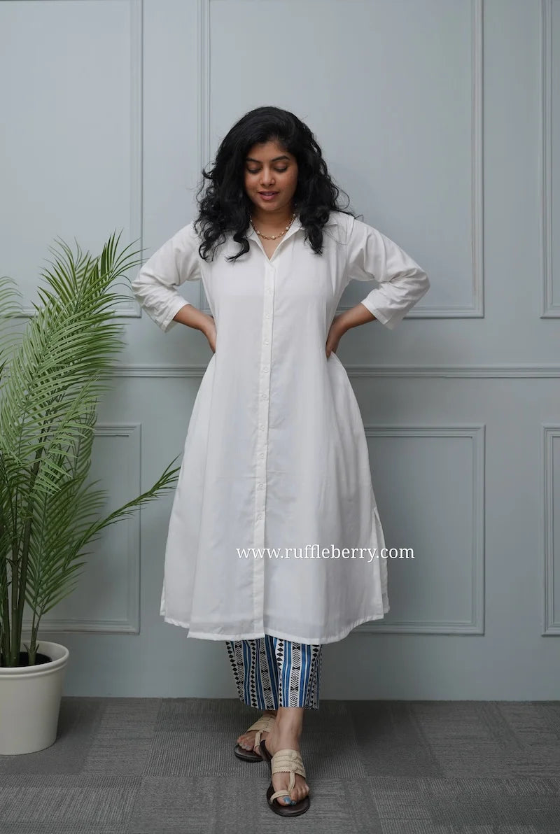 vennela white cotton co-ord set