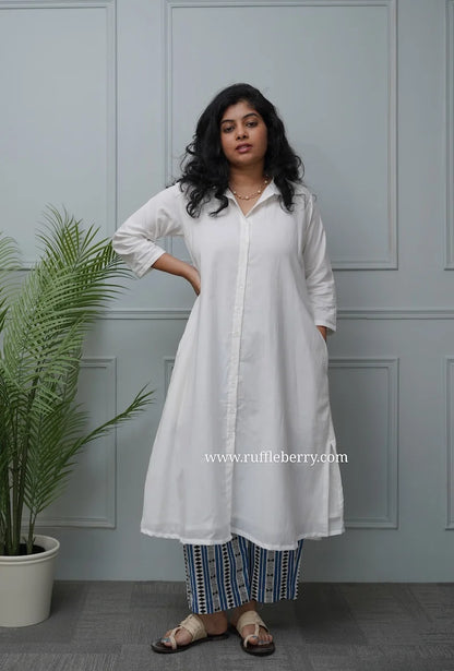 Vennela White Cotton Co-ord Set