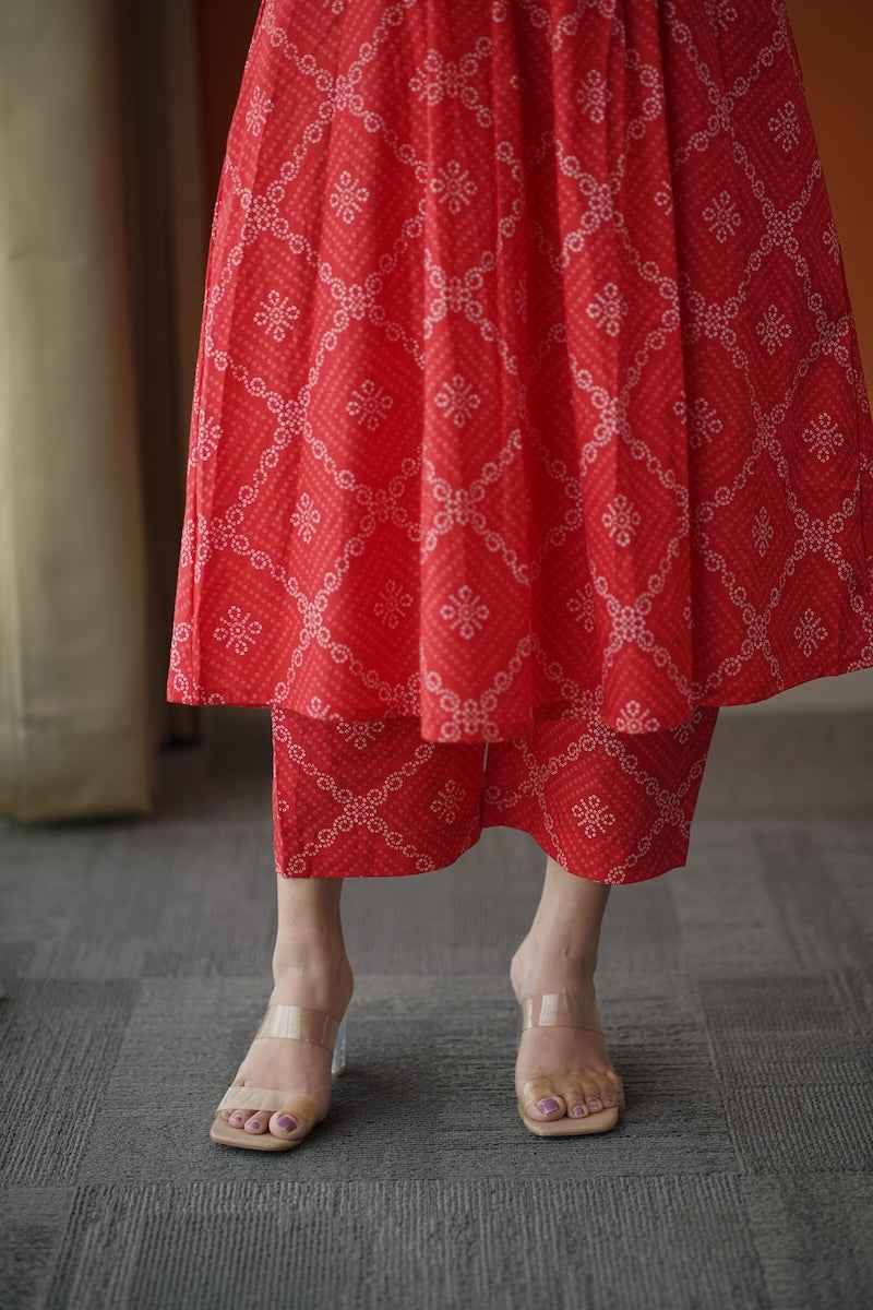 piku vibrant red co-ord set