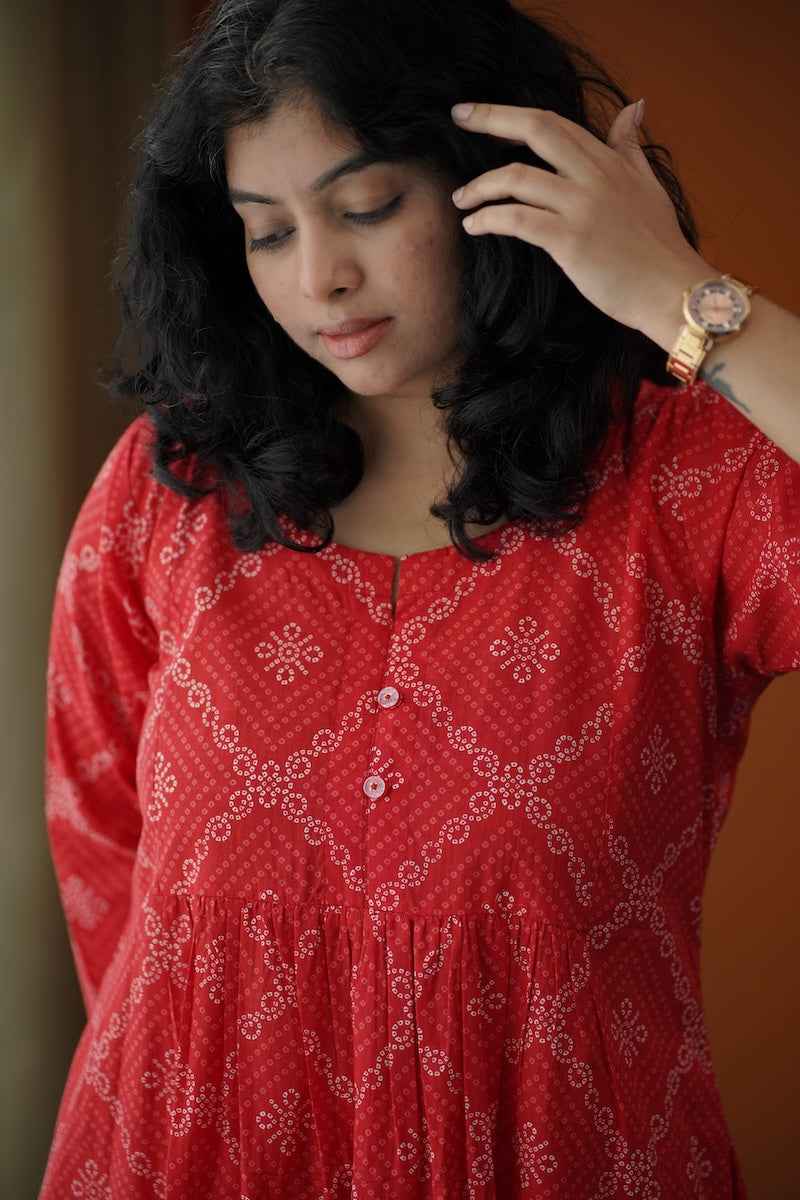 Piku Vibrant red co-ord set