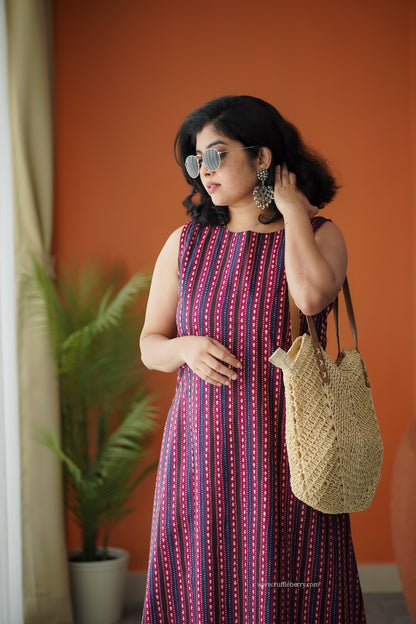 Pyari Plum A-line Cotton Co-Ord Set