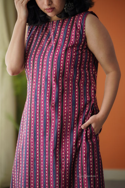 Pyari Plum A-line Cotton Co-Ord Set