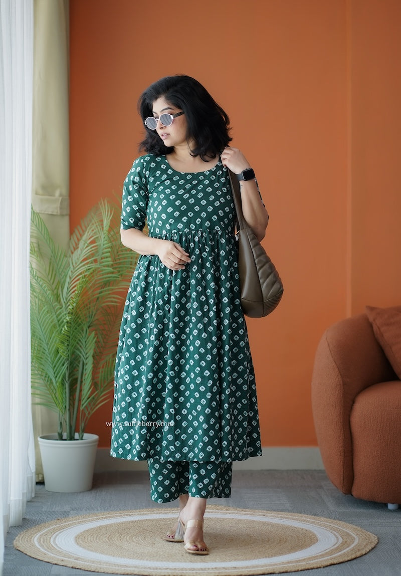 pyari green cotton co-ord set