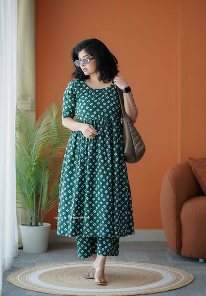 Pyari Green Cotton Co-Ord Set