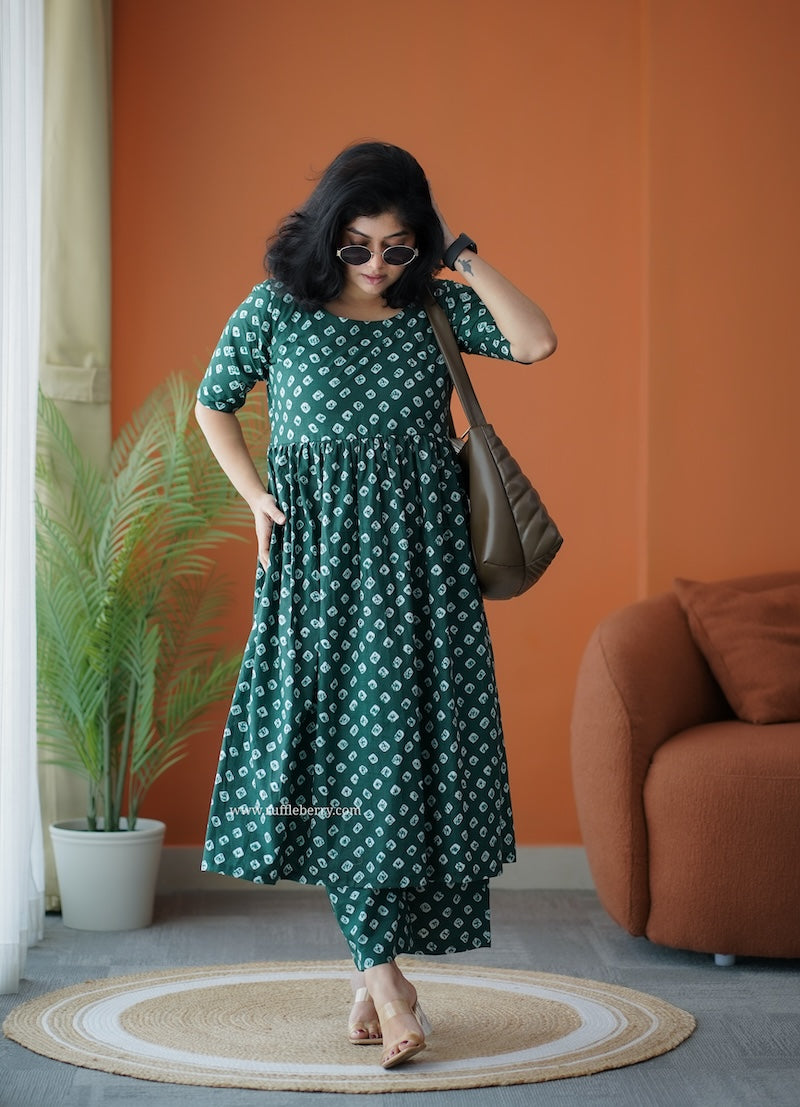 pyari green cotton co-ord set
