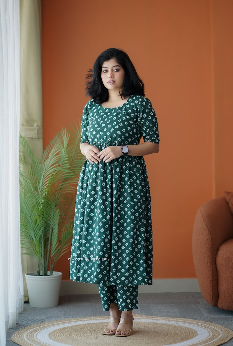 pyari green cotton co-ord set