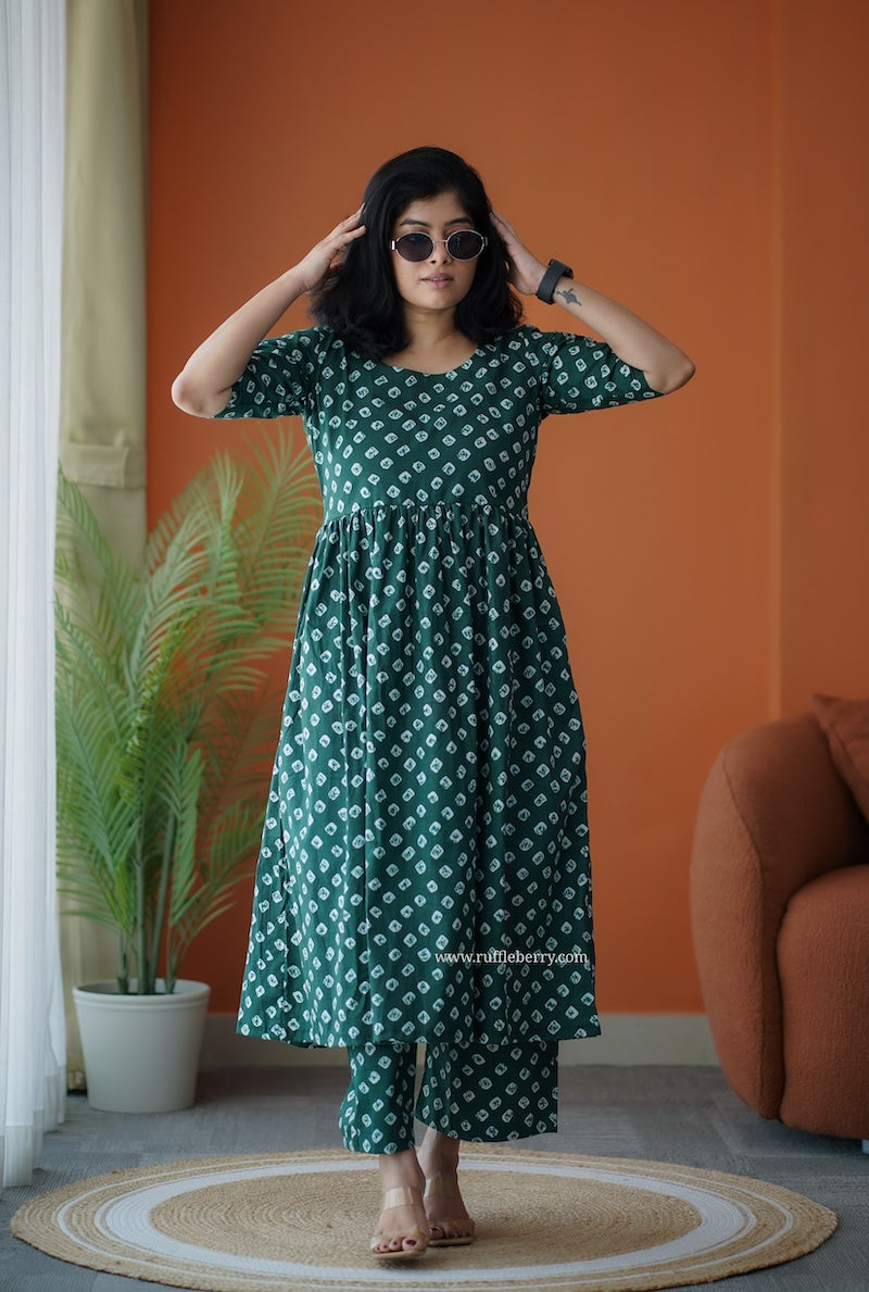 pyari green cotton co-ord set