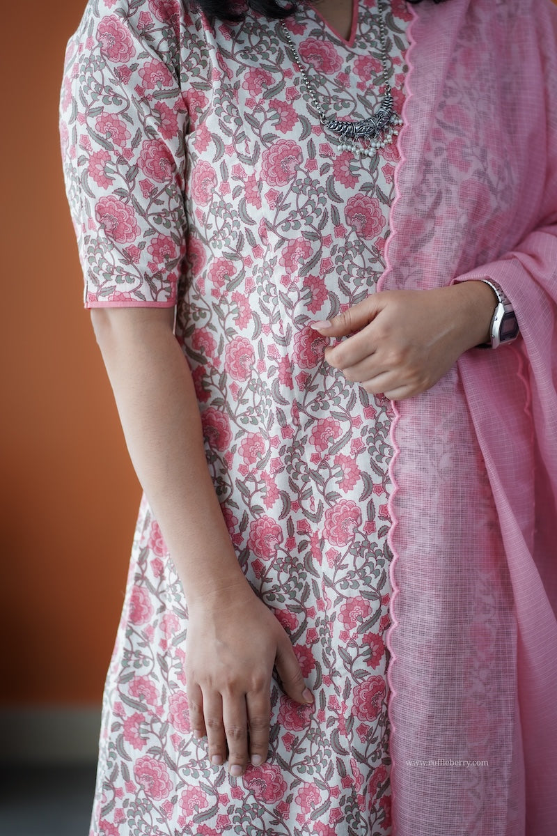 nyra white 3-piece cotton co-ord set