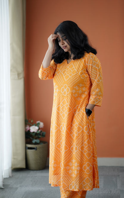 Taara Yellow Georgette Co-ord Set