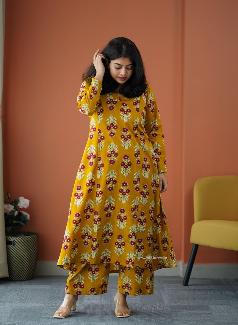 julie mustard cotton co-ord set