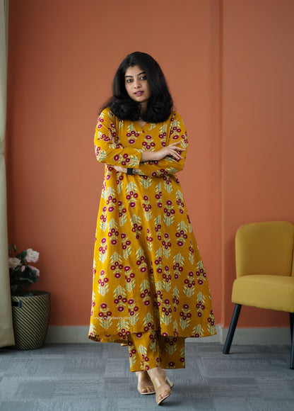 Julie Mustard Cotton Co-ord Set